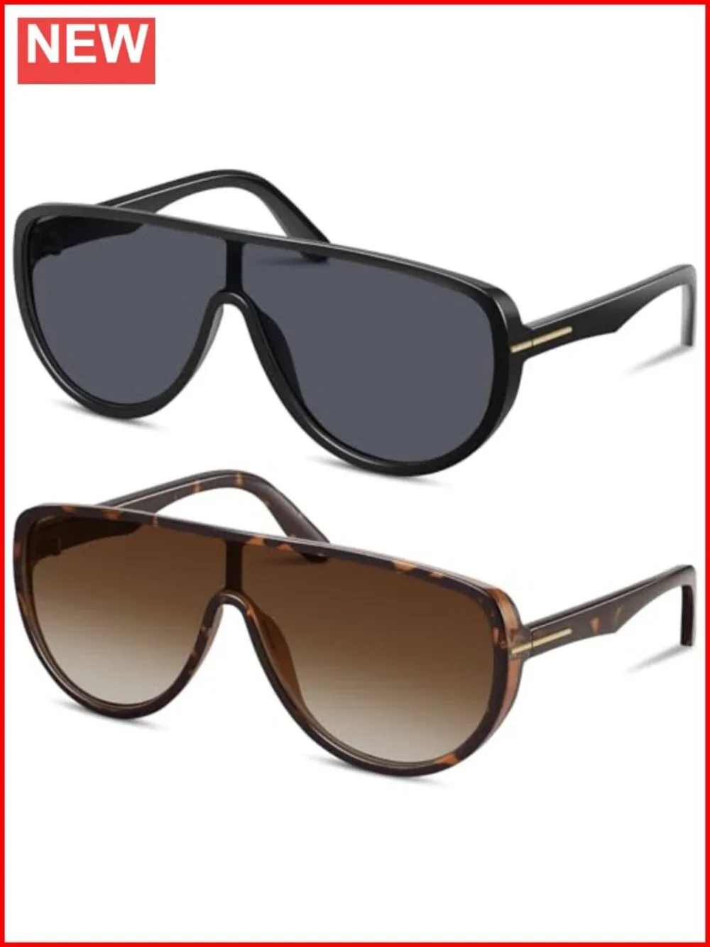 Oversized Retro Aviator Sunglasses with UV400 Protection